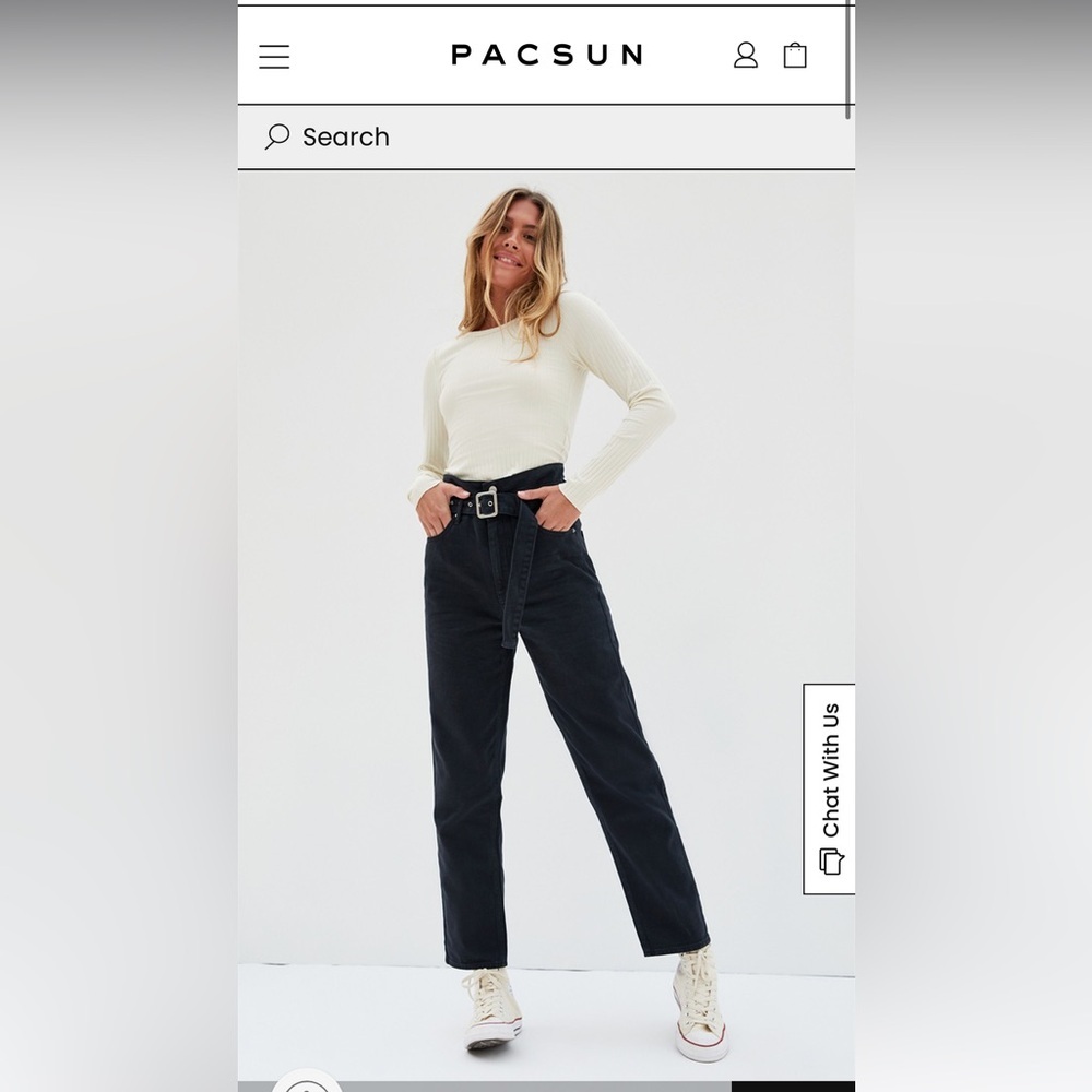 Pacsun Cinched Black Mom Jeans